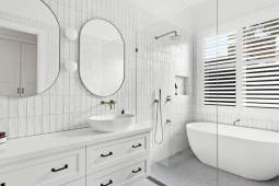 LL0101A & OG2001A, WHITE BATHROOM DESIGN, WHITE SUBWAY TILES