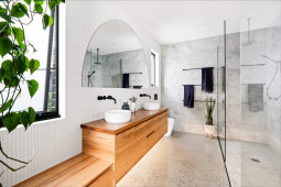 VJ0232B WHITE MATT MOSAICS AND OG2010C 450X900 WALL TILE, BATHROOM DESIGN, WALL AND FLOOR TILES