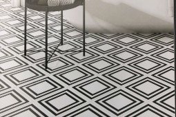 D0706 200X200 PATTERN FLOOR TILE, DECOR TILES, FEATURE TILES, BLACK AND WHITE