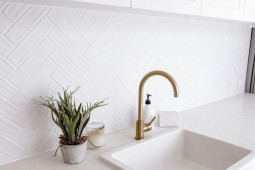VJ2117A 60X250, HERRINGBONE, WHITE MATT SUBWAYS, FEATURE TILE, KITCHEN DESIGN